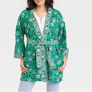 Knox Rose Green Floral Kimono - Size XL / XXL